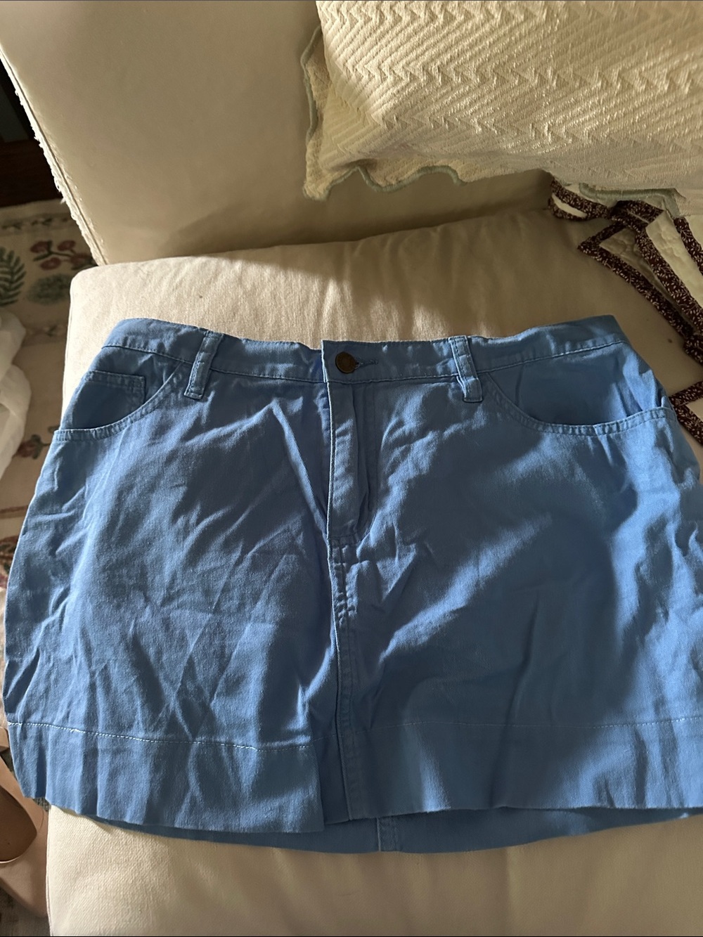 Falls Creek Blue Cotton Blend Skirt